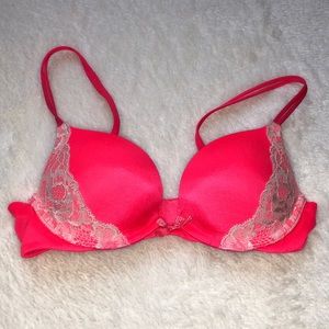 VS pink and lace push up bra - 32B